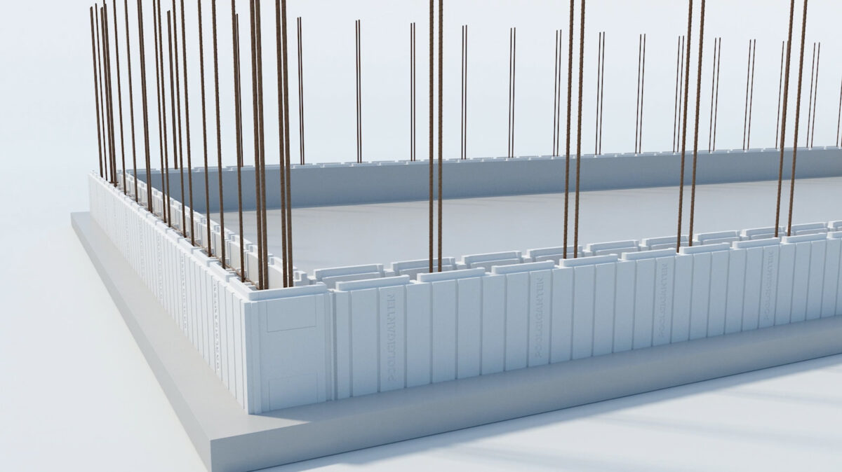 Armeringsjärn i Thermoblock NXT poolkonstruktion